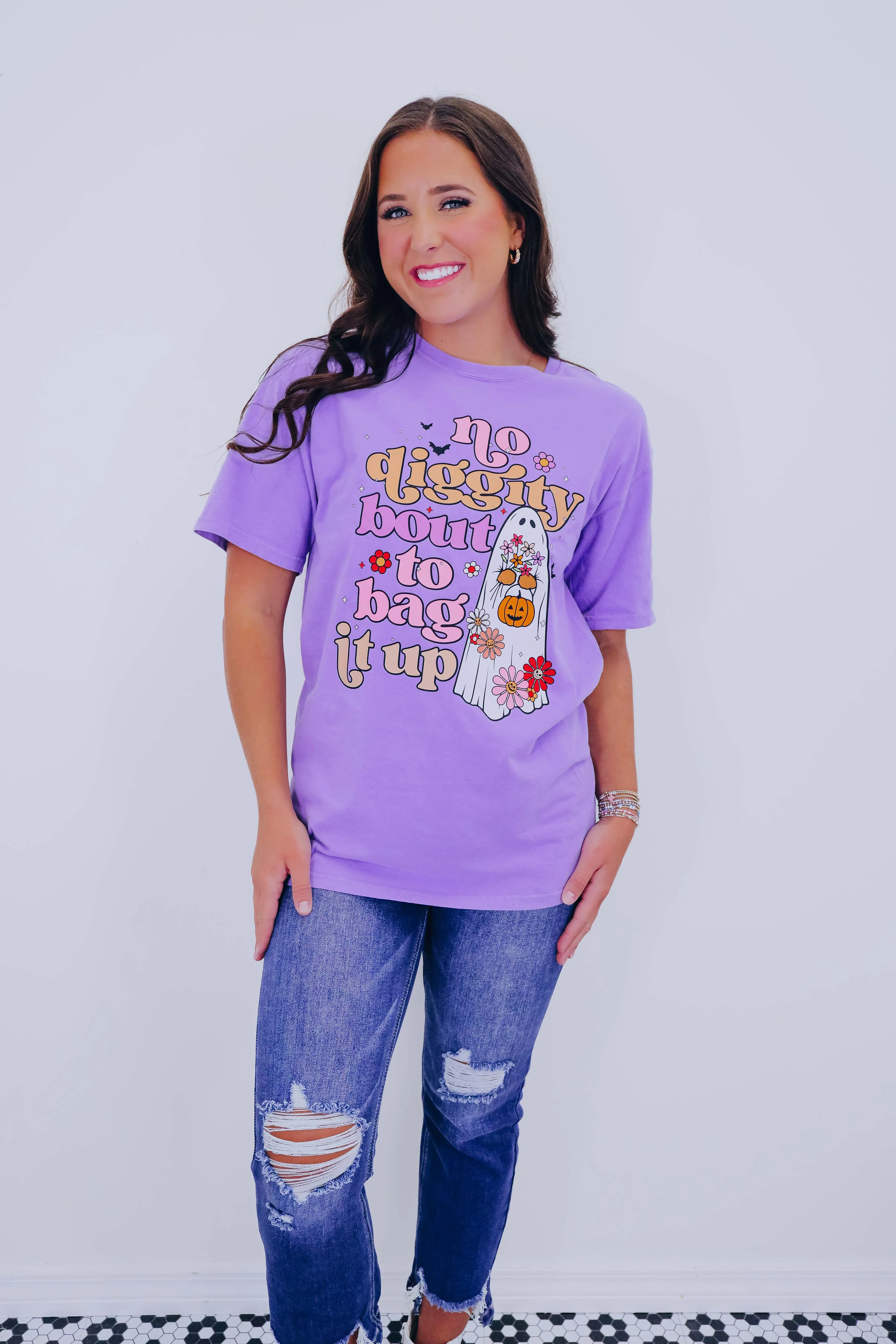 No Diggity Ghost Comfort Wash Graphic Tee S-2X